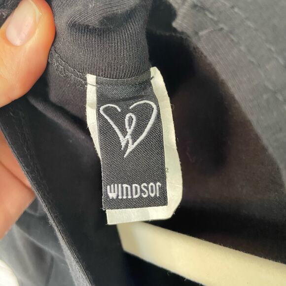 Windsor S Black Basic Short Sleeve High Mock Neck Keyhole Biker Short Romper - Picture 9 of 10